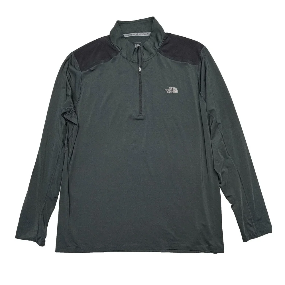 The North Face Men's XL Black ¼ Zip Pullover Shirt Gray Performance FlashDry